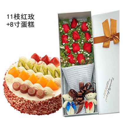 重庆涪陵区敦仁崇义荔枝马鞍江北街蛋糕店鲜花店配送生日蛋糕玫瑰