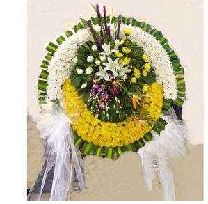 乐山市中区市体育中心梅西百货青果山鲜花店配送白事花圈花篮