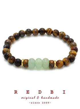 赤兔黄铜虎眼石新中式男士手串