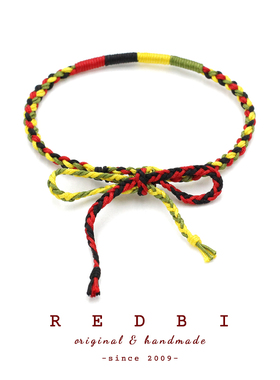 RedBi赤兔 雷鬼牙买加日系工装美式复古音乐节小众原创设计脚绳男