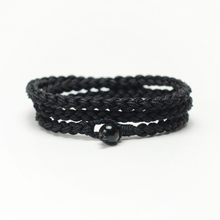 RedBi赤兔商店 经典醇黑工装美式复古无性别小众原创多层手绳男女