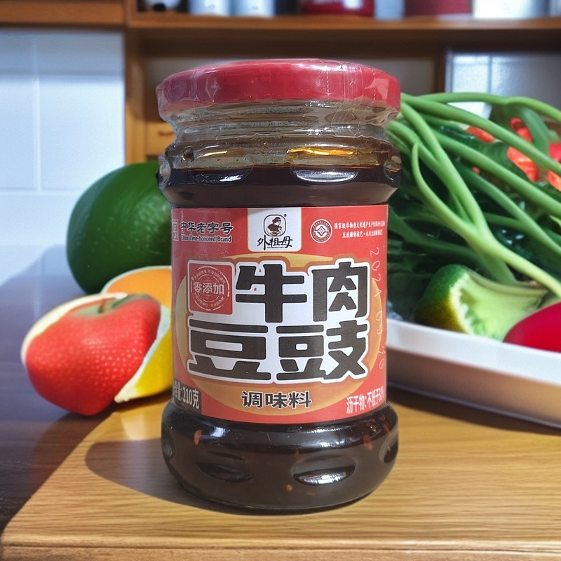 外祖母牛肉香辣即食永川豆豉210g/瓶重庆特产传统下饭菜佐餐食品