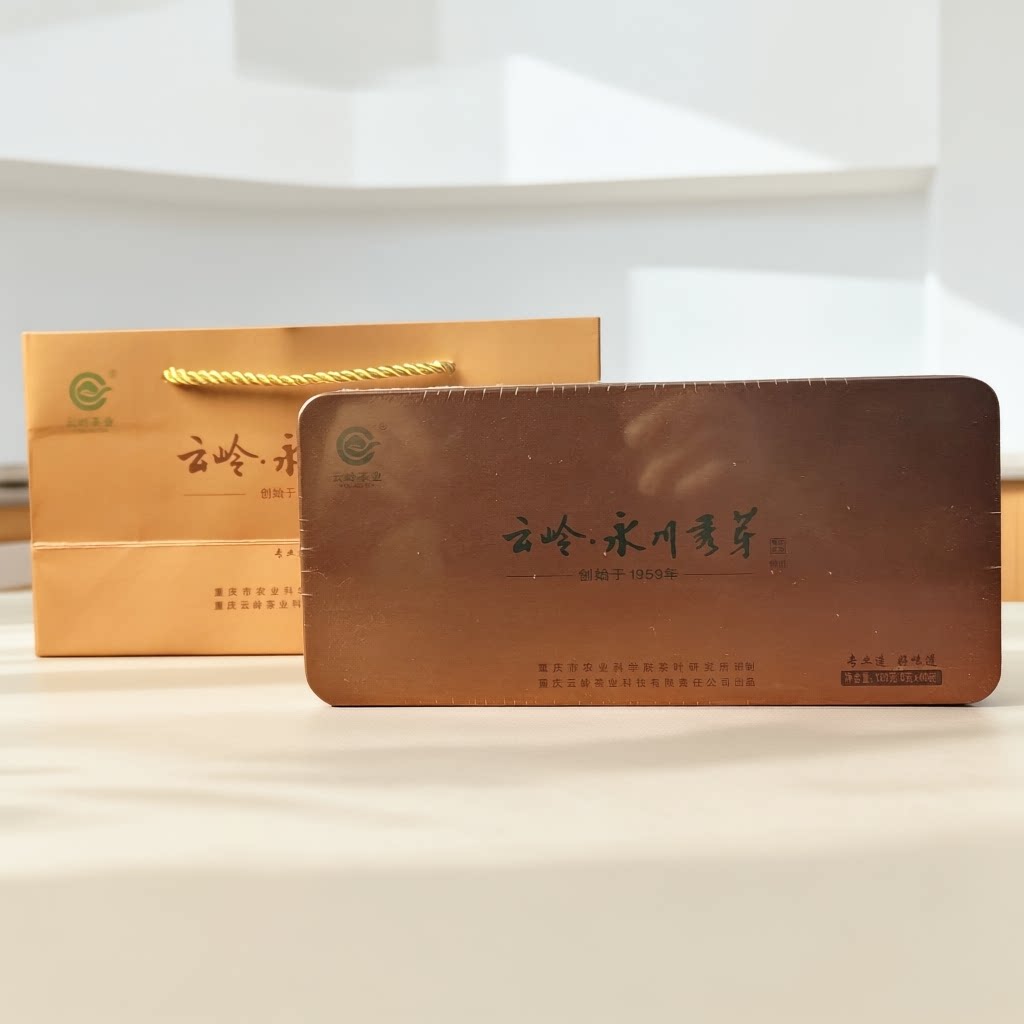 云岭永川秀芽特川120g小泡礼盒重庆特产茗茶新鲜绿茶明前送礼茶叶