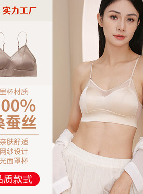 兰帕菲尔桑蚕丝缎面法式轻薄款亲肤内衣无钢圈舒适美背三角杯文胸