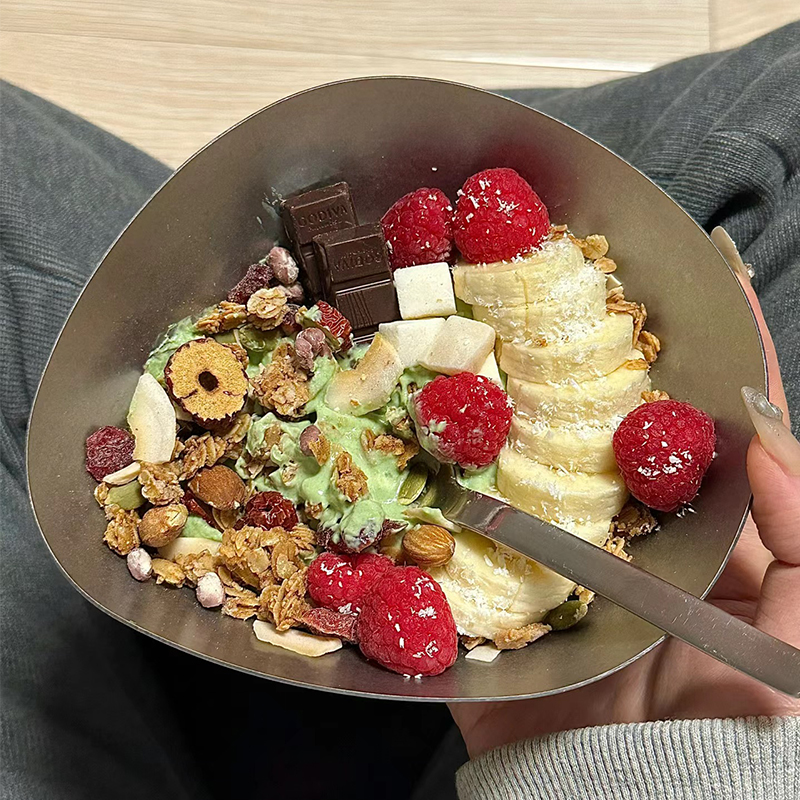 oosheep不锈钢高级感酸奶碗餐具复古ins风酸奶碗精致早餐碗轻食碗