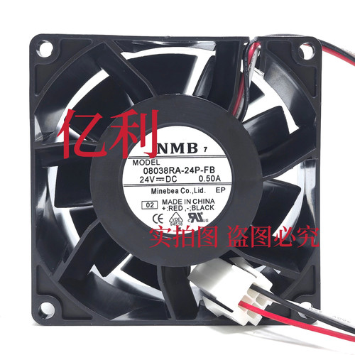 全新NMB 08038RA-24P-FB 24V 0.50A 8CM 8038变频器散热风扇