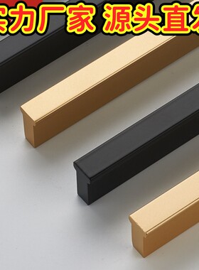 简约氧化加长T型通顶通体黑色金色超长款2.4米整体衣柜铝合金GD14