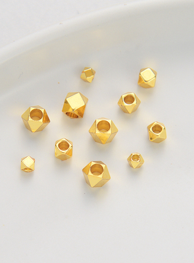 铜镀18k金色高保色隔珠