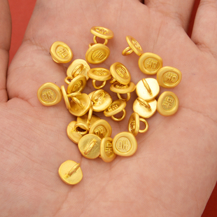 强保色沙金配件diy饰品古法金吉字收尾扣手链手绳连接扣结尾扣