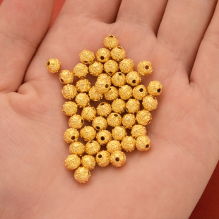 强保色沙金配件diy饰品配饰隔珠散珠古法金手链手串编织配珠串珠