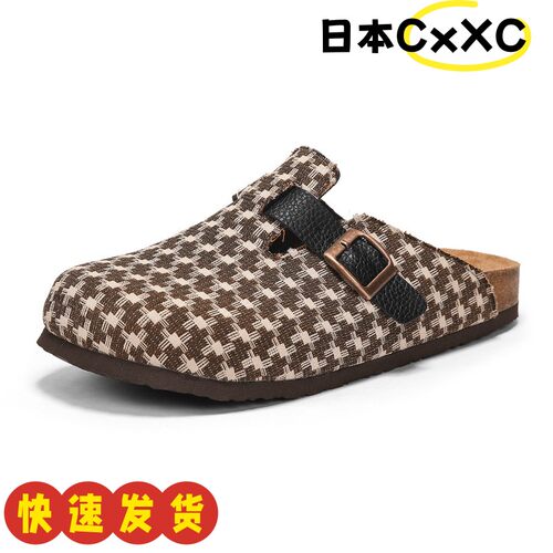 2026春季新款鞋子女加厚鞋垫一脚蹬舒适勃肯鞋休闲风包头半拖F32