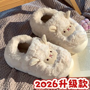 新款小企鹅拖鞋女孩A居家棉鞋拖可爱儿童亲子鞋冬天保暖鞋全包防