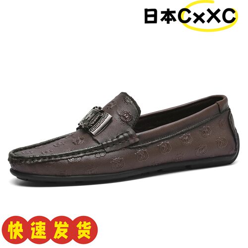 高档头层牛皮真皮爆款豆豆鞋懒人驾车鞋英伦休闲男皮鞋开车鞋F48