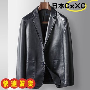 潮流西服AD85 2025秋冬PU皮衣单西中青年轻奢商务皮装 男式 休闲西装