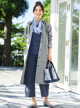 日本代购cecile纯棉超长衬衫式薄外套日系风藏青色灰色文艺风