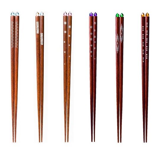 日本代购issou一双实木筷子 水晶装饰 日式细筷子 玉響