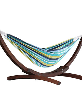 Vivere纯棉木吊床家用室内室外棉布超大带架子双人落地吊床摇床