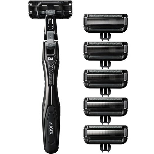 kai/贝印AUGER系列男士剃须刀高档刮胡刀替换刀头面部清洁工具