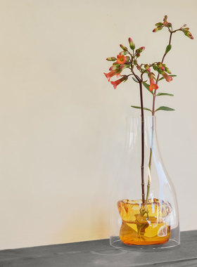 日本代购Sght一轮插玻璃花瓶彩色新品设计师作品北欧田园风花瓶