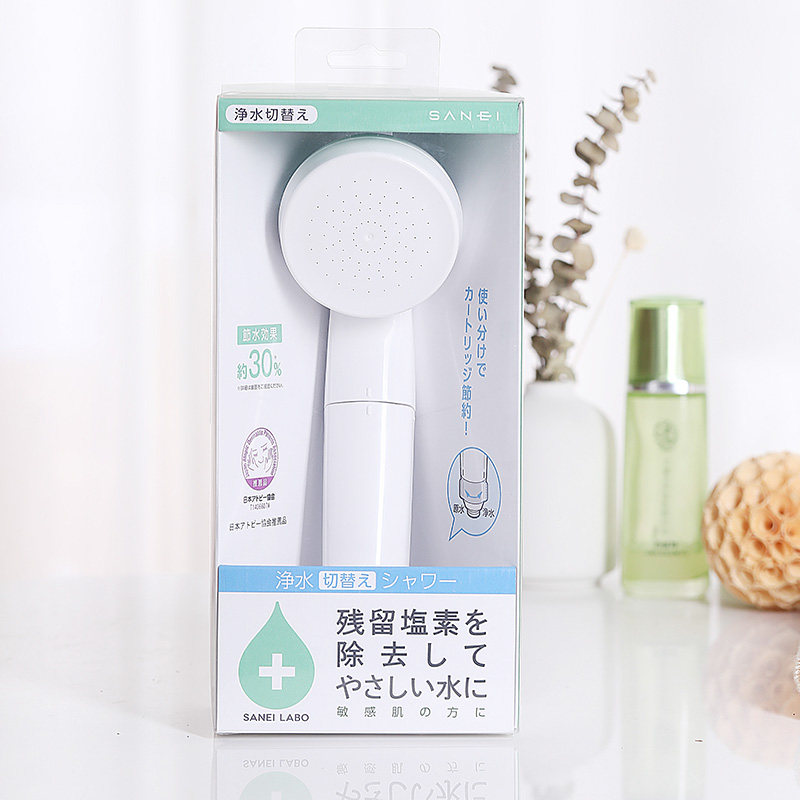 日本代购净水除氯花洒sanei三荣防过敏花洒莲蓬头喷头软水过滤