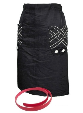 日本代购一键收腰围裙腰部记忆弹力圈一下子就穿上的方便穿围裙