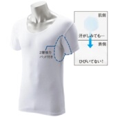 日本代购 cecile男士 紧身背心打底内衣腋窝吸汗垫无汗渍保护t恤衬