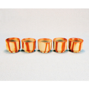 日本代购备前烧 素烧陶土陶瓷火襷 迷你小号茶杯酒杯酒盅日本料理