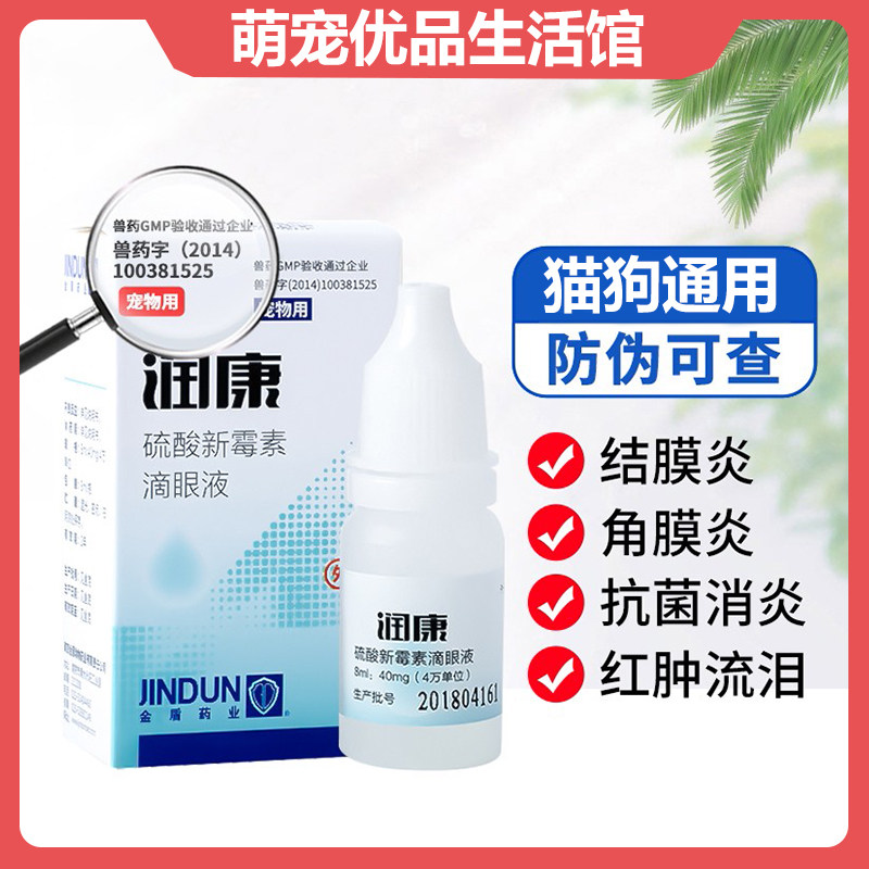 金盾滴眼液治疗狗狗眼睛结膜发炎病毒去泪痕眼泪溃疡日常清洁角膜