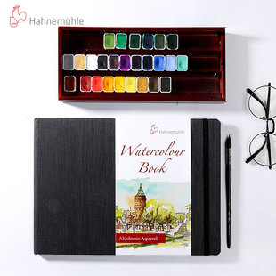 德国哈内姆勒 旅行木桨水彩本中粗写生木浆水彩纸hahnemuhle