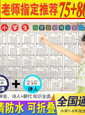 小学生必背古诗早教贴纸墙贴