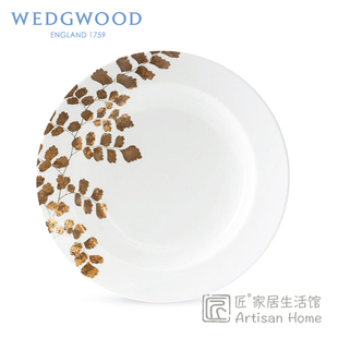现货WEDGWOOD王薇薇Vera Wang灿金花园骨瓷汤盘22cm深盘意面盘子