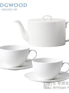 现货 WEDGWOOD GIO几何骨瓷红茶杯纯白色咖啡杯进口早餐杯下午茶