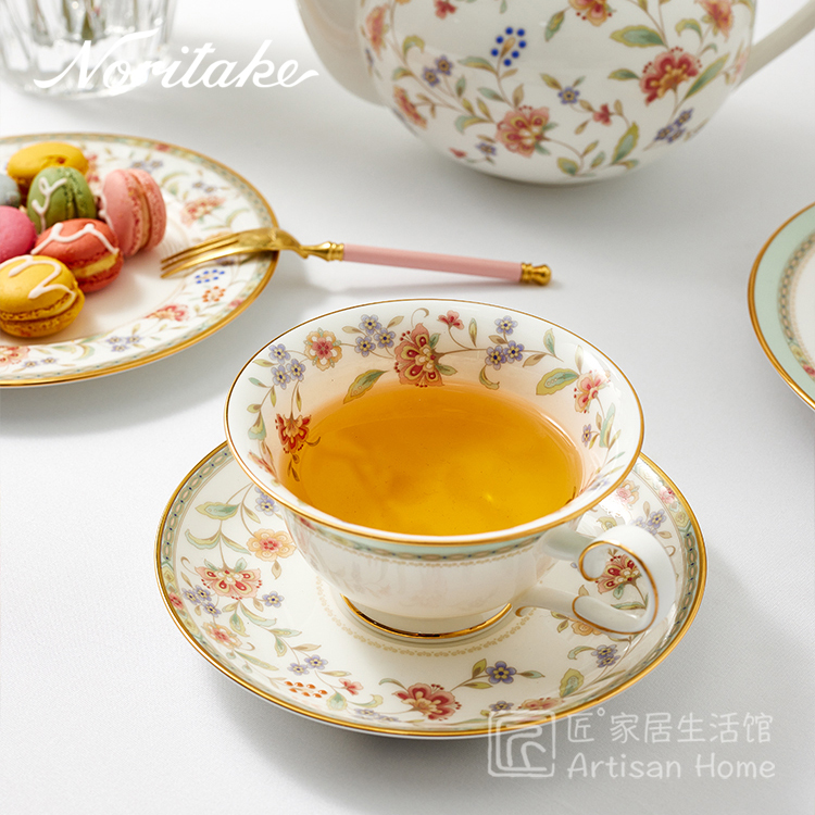 Noritake则武樱草骨瓷红茶杯茶具