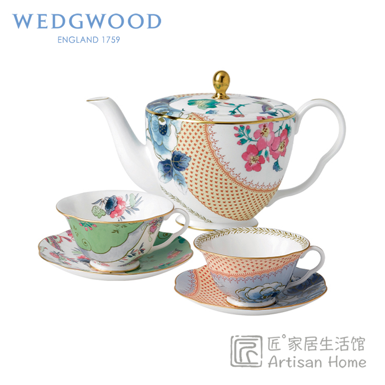 WEDGWOOD花间舞蝶骨瓷茶具套装