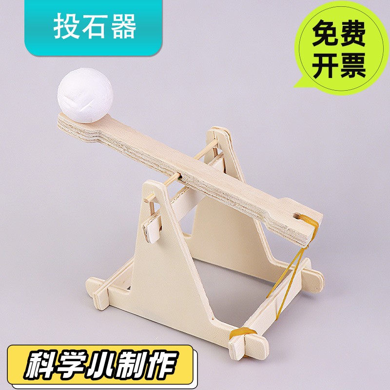领跑教具抛投石机器DIY手工拼装材料 科技制作小学生儿童杠杆实验