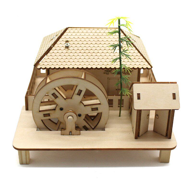 拼装水磨坊1号(含1棵竹子) DIY沙盘建筑模型小屋房屋模型摆件Q96