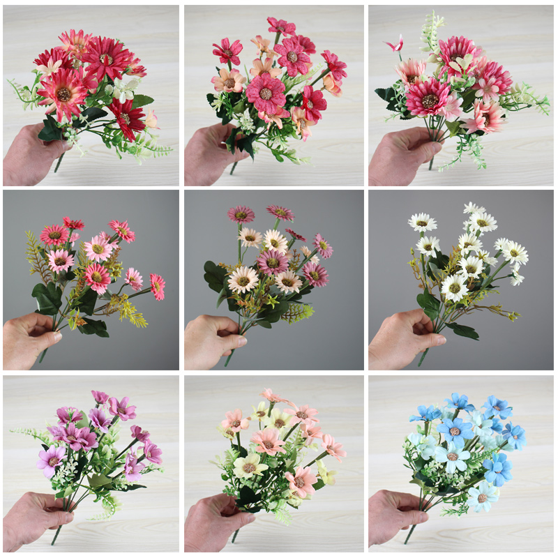 绢布雏菊假花仿真花束小把花装饰