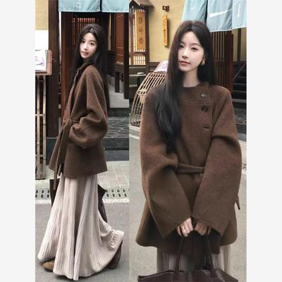 适合小个子的厚外套棕色