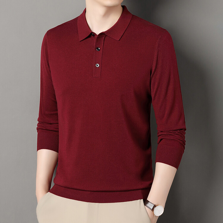 鹿王男装羊绒衫官方正品翻领宽松型商务绅士秋季商务休闲秋冬新款