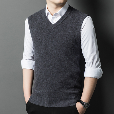 秋冬新款鹿王官方正品V领羊毛羊毛商务绅士春秋针织衫/男装羊绒衫