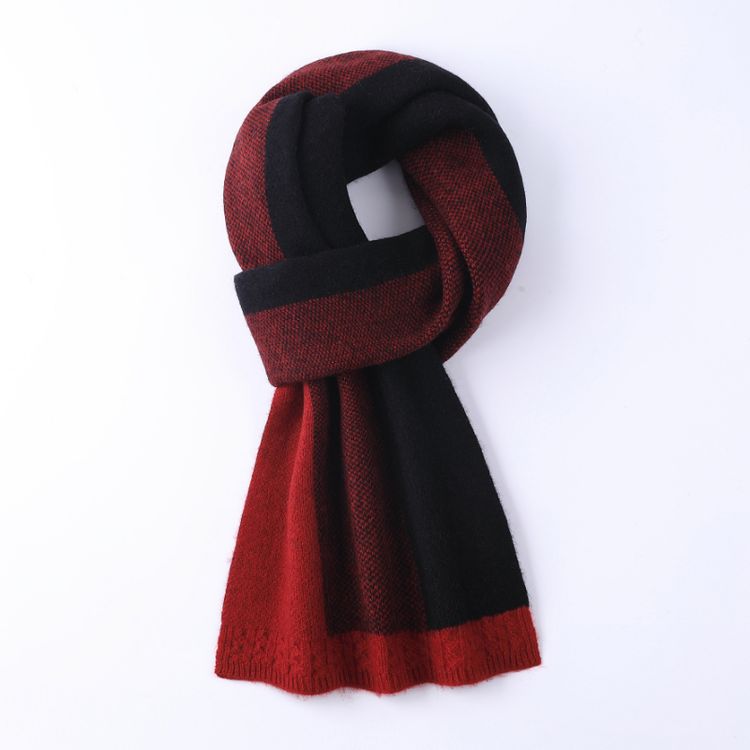 鹿王官方正品青年围巾/丝巾绵羊毛长方形加厚围巾/丝新款羊绒男女