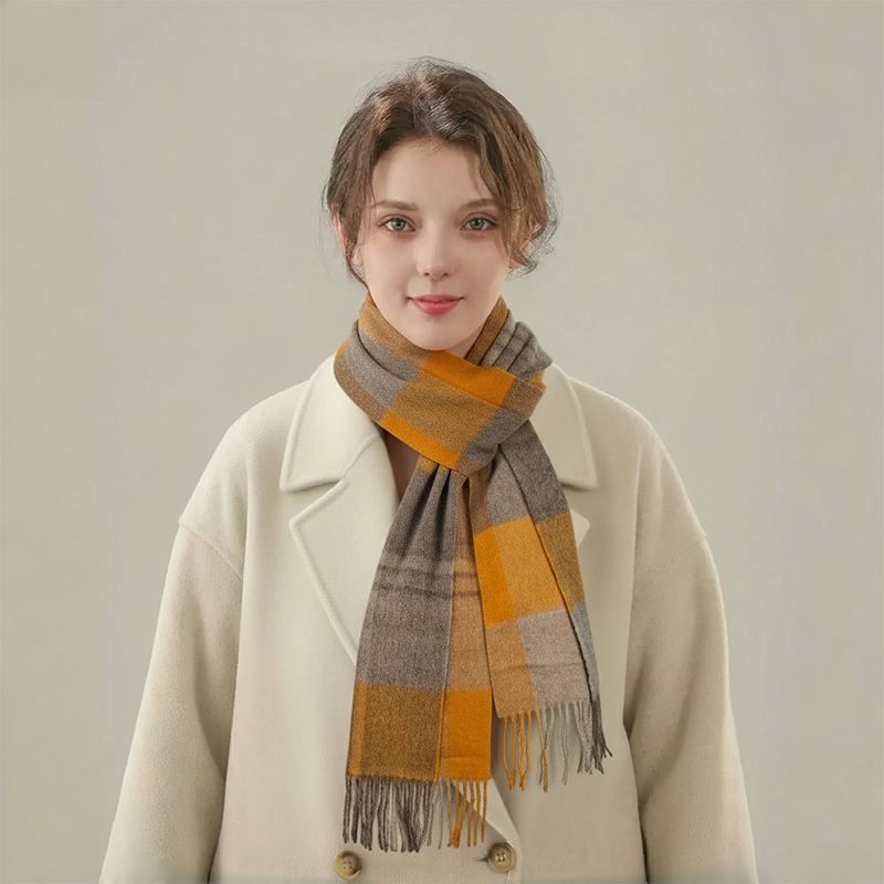 鹿王官方正品青年围巾/丝巾绵羊毛长方形加厚围巾/丝巾款羊绒男女