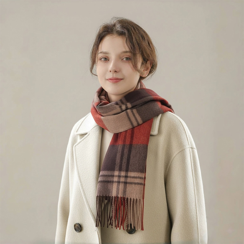 鹿王官方正品青年围巾/丝巾绵羊毛长方形加厚围巾/丝巾款羊绒男女