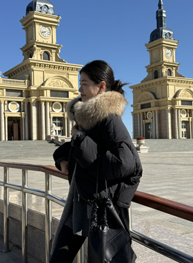 SOUL DETAIL-超暖和短款羽绒服真貉子毛柔软舒适百搭时尚闭眼入