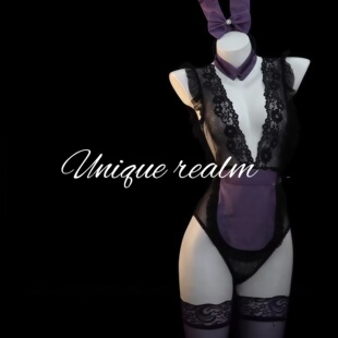 谧境「墨染紫棠」性感风紫色深V御姐战袍连体衣情趣制服qqny内衣