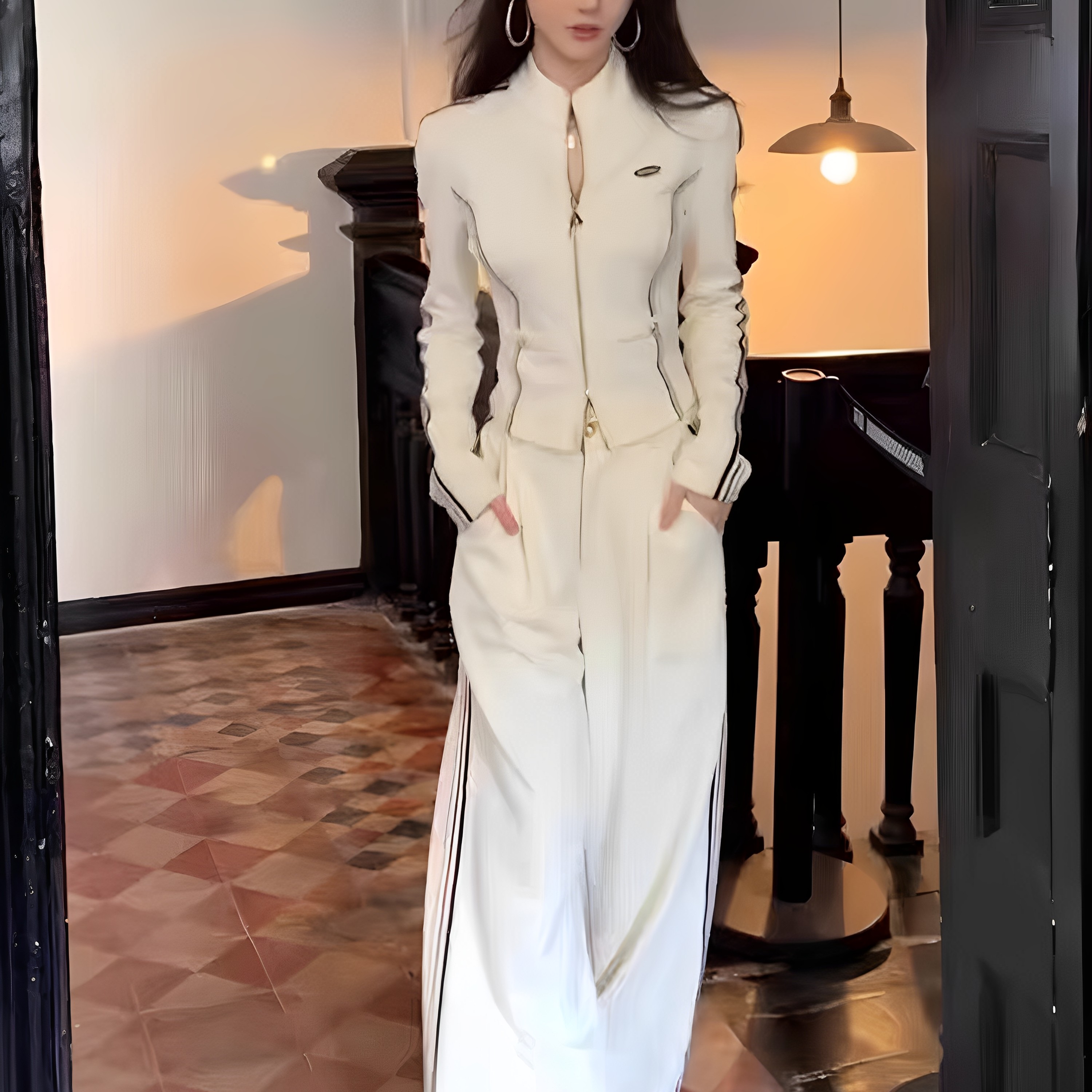 休闲运动套装女春秋2025新款流行韩版显瘦高级感卫衣阔腿裤两件套,女装/女士精品,时尚套装,淘宝优惠券,粉丝福利购,淘宝优惠卷