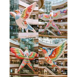 春季纸鸢风筝气模美陈装饰户外大型国潮风筝充气用品道具景区公园