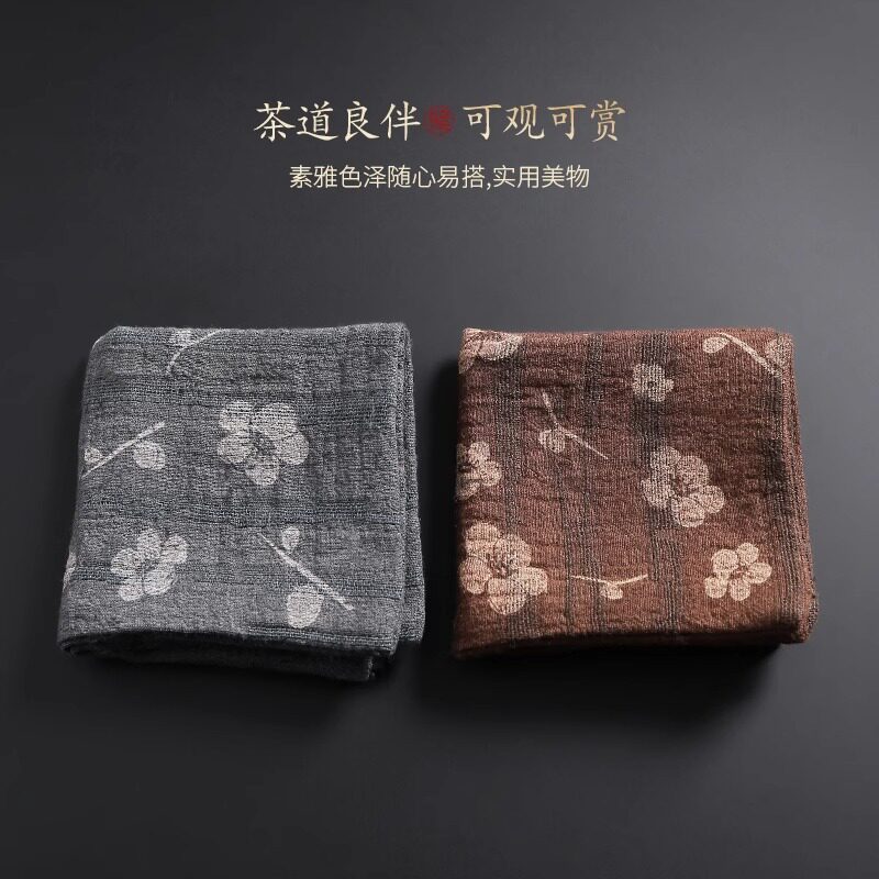 石财记茶巾茶布吸水高档桌布家用 茶室杯垫棉麻茶席紫砂壶养壶巾