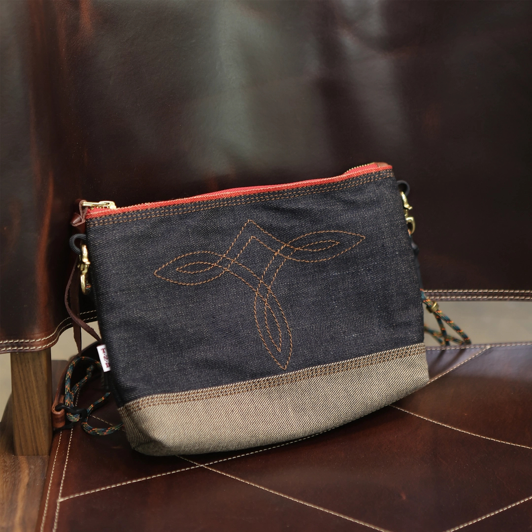 西部牛仔轻便随行斜挎包手工经典单肩包-8602