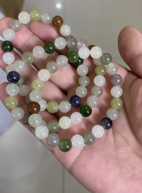多宝手串圆珠8mm手串DIY配件手链玉手链